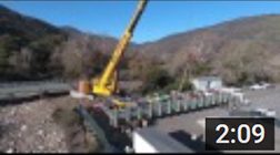 December 2, 2016 - Lower bridge installation over Arroyo Sequit Creek. 
Time lapse and aerial drone photography were used to document the installation by Oak Tree Construction of the lower bridge over Arroyo Sequit Creek in Leo Carrillo State Park between November 29 and December 1st 2016. The bridge will allow the endangered southern steelhead trout access to an additional 4.5 miles of good habitat.